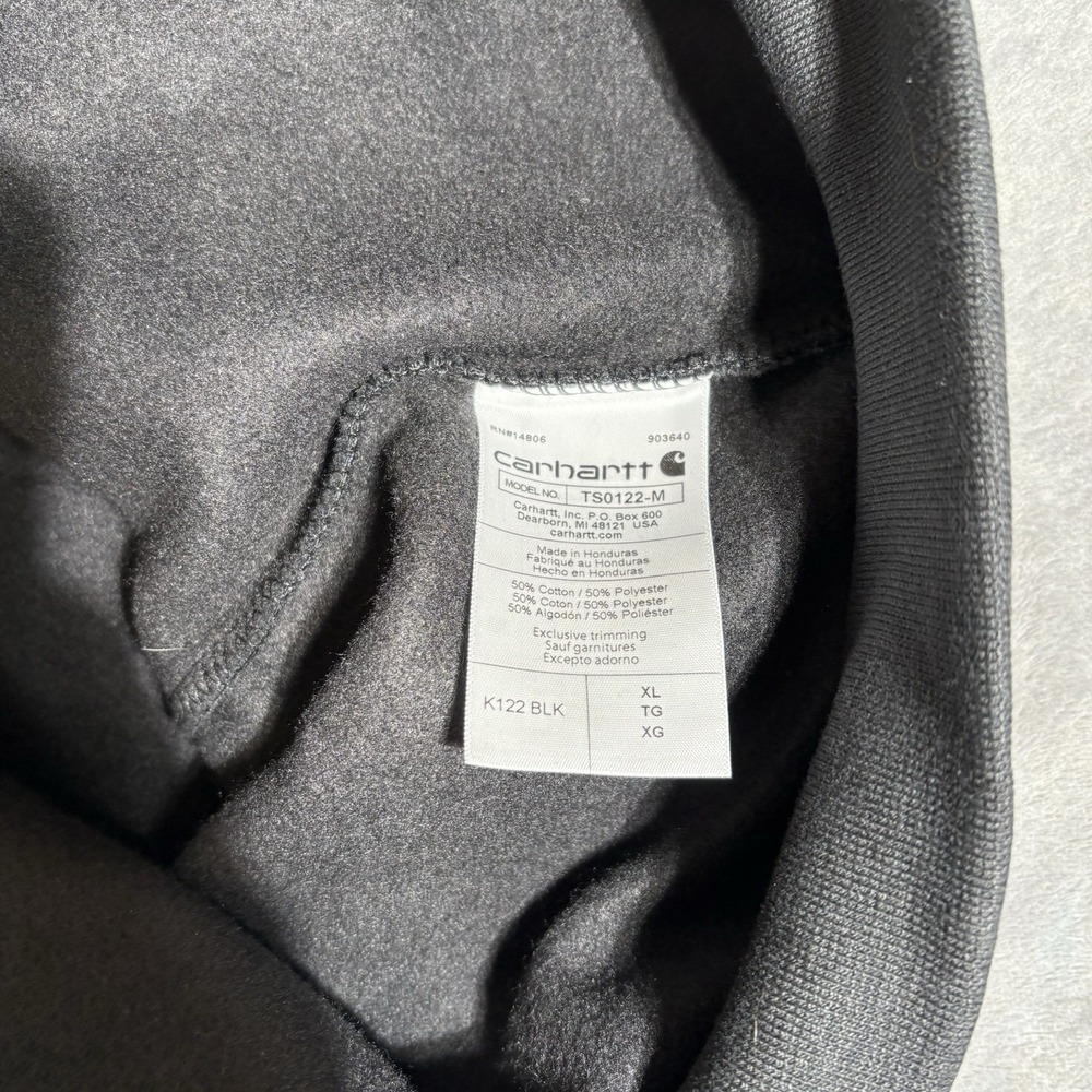 Carhartt Men's Regular Black Cotton/Polyester Full Zip Hoodie Size XL (New) - Picture 8 of 8